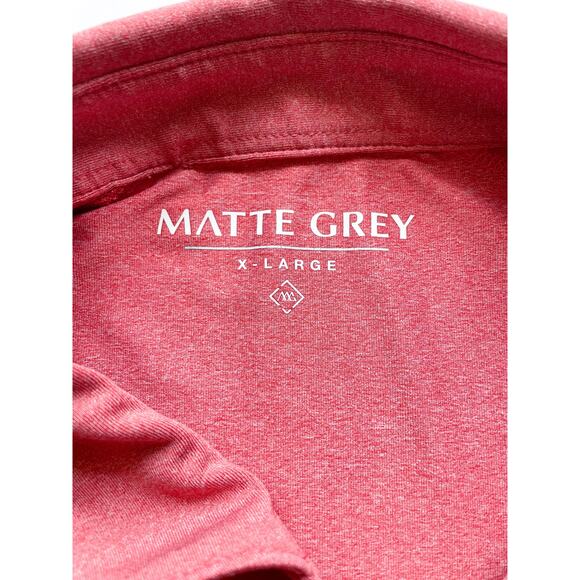 Men's Matte Grey Performance Golf Polo Shirt Size XL - Picture 2 of 8